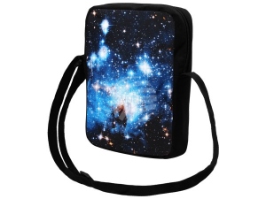Messenger Bag Correo bolsillo Galaxia negro/azul