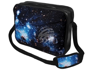 Messenger Bag Motiv Galaxy blau Farbe schwarz/blau