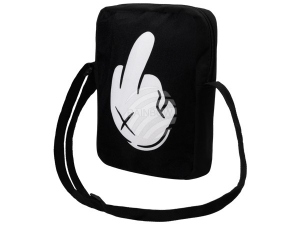 Messenger Bag Courier bag Middle finger black/white