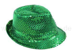 Trilby hat LED with sequins green