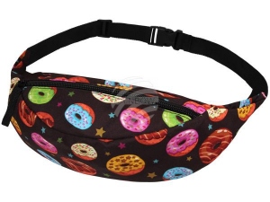 Fanny pack Hipbag Donuts and stars black
