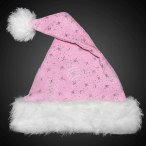 Sombrero de Pap Noel terciopelo rosa para ninos WM-04A
