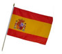 Flag at wood staff Spain