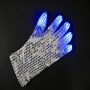 Handschuhe Pailletten LED silber