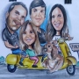 Your personal caricature printing on wood  50x65 cm